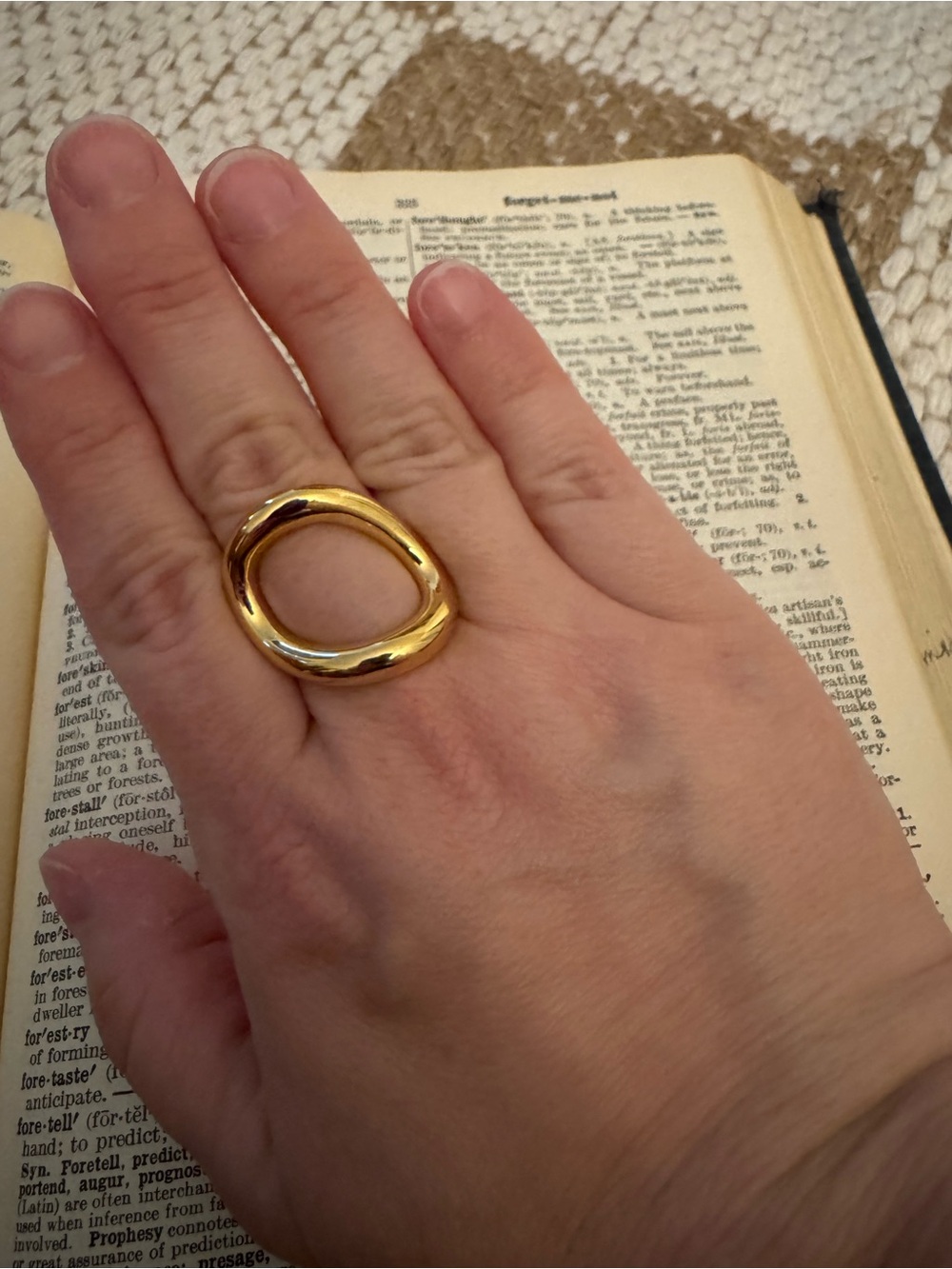 Bold Open Oval Gold-Tone Statement Ring
